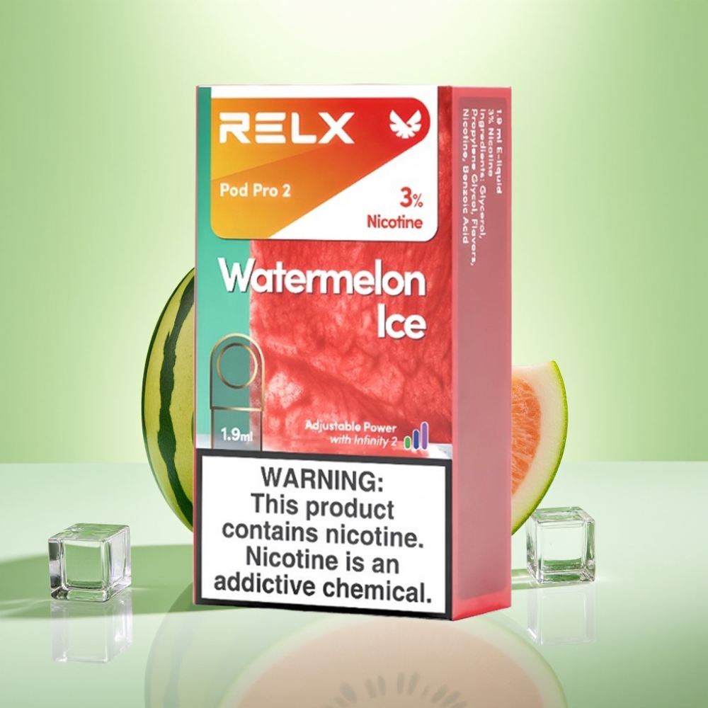 RELX Pod Pro 2 - 3% nikotina, 600 puševa, 1.9ml, Ledeniti lubenica