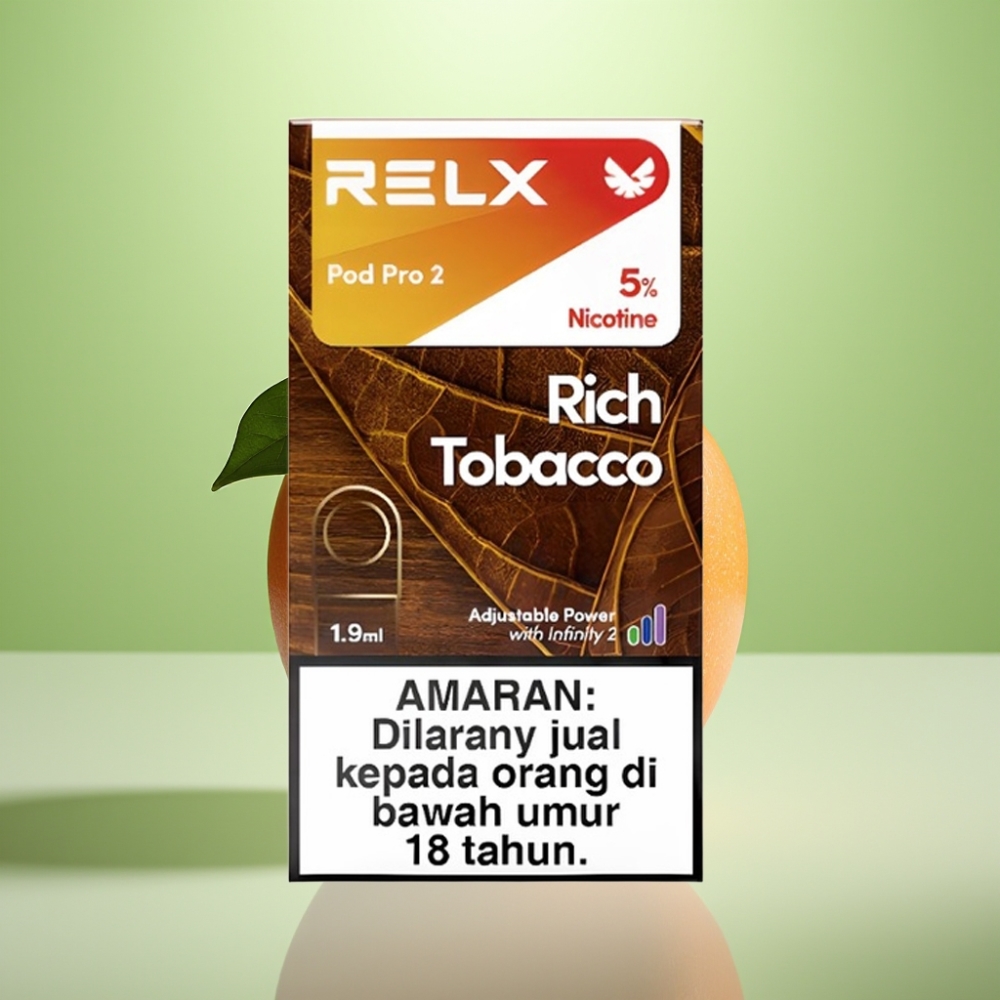 RELX Pod Pro 2 - 5% nikotina, 600 puševa, 1.9ml, 3 nivoa podešavanja: Eco Mode (5.5W), Smooth Mode (6.5W), Boost Mode (8W), Rich Tobacco