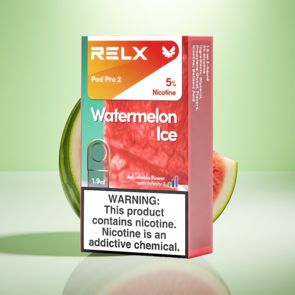 RELX Pod Pro 2 - 5% nikotina, 600 puševa, 1.9ml, Ledenica lubenica