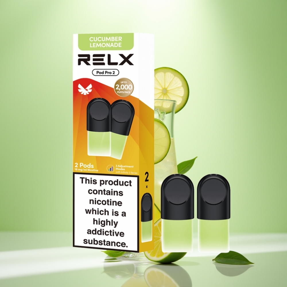 RELX Pod Pro 2 - Biser-Krastavac Limunada, 1.8% nikotina, 600 puševa, 1.9ml, 3 nivoa snage