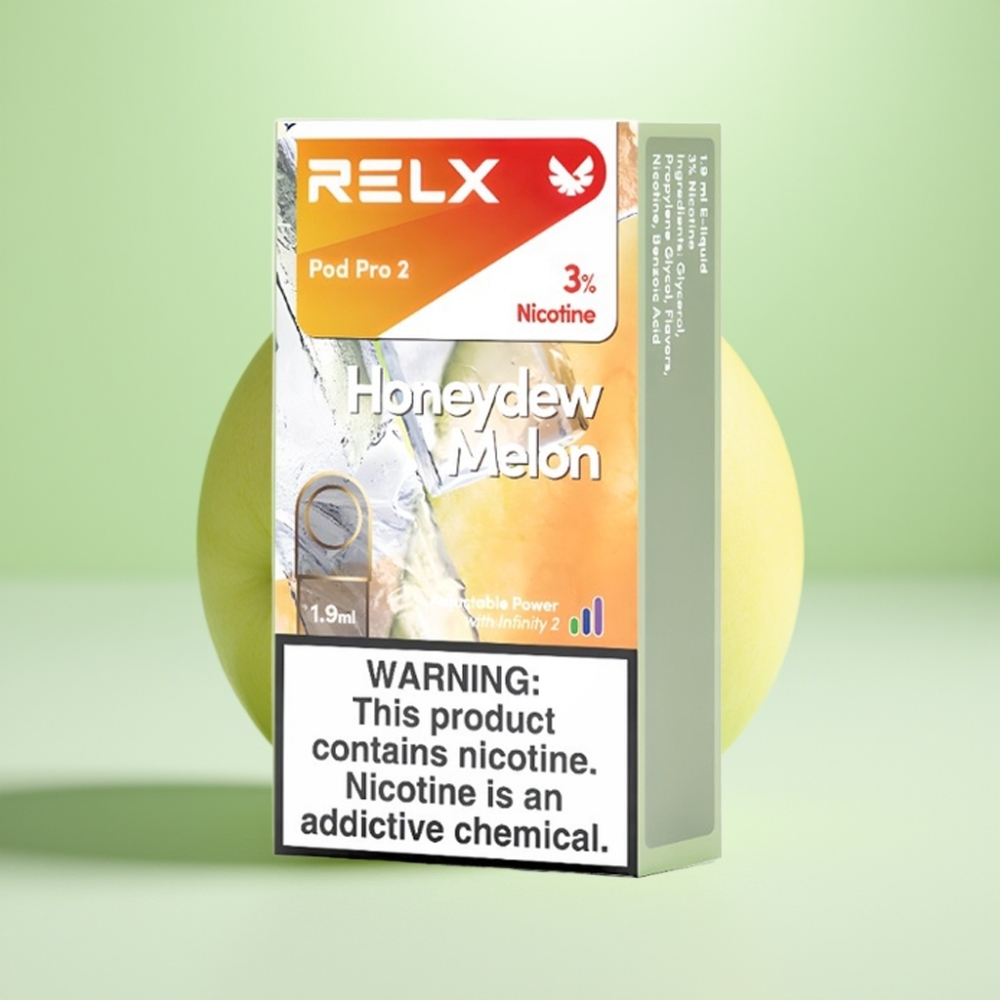RELX Pod Pro 2 Medeni dinja, 3% nikotina, 600 puševa, 1.9ml, 3 nivoa napona