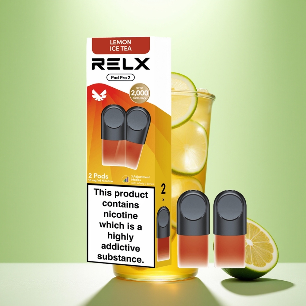 RELX Pod Pro 2 - Čaj-Limun Ledeni Čaj 1.8%, 600 puševa, 1.9ml, 3 nivoa podešavanja