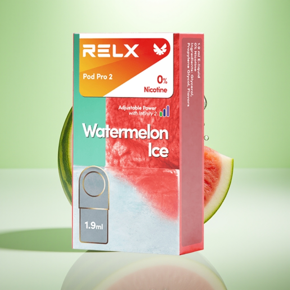 RELX Pod Pro 2 bez nikotina - 600 puševa, 1.9ml, 3 moda podešavanja, Ledenica od lubenice