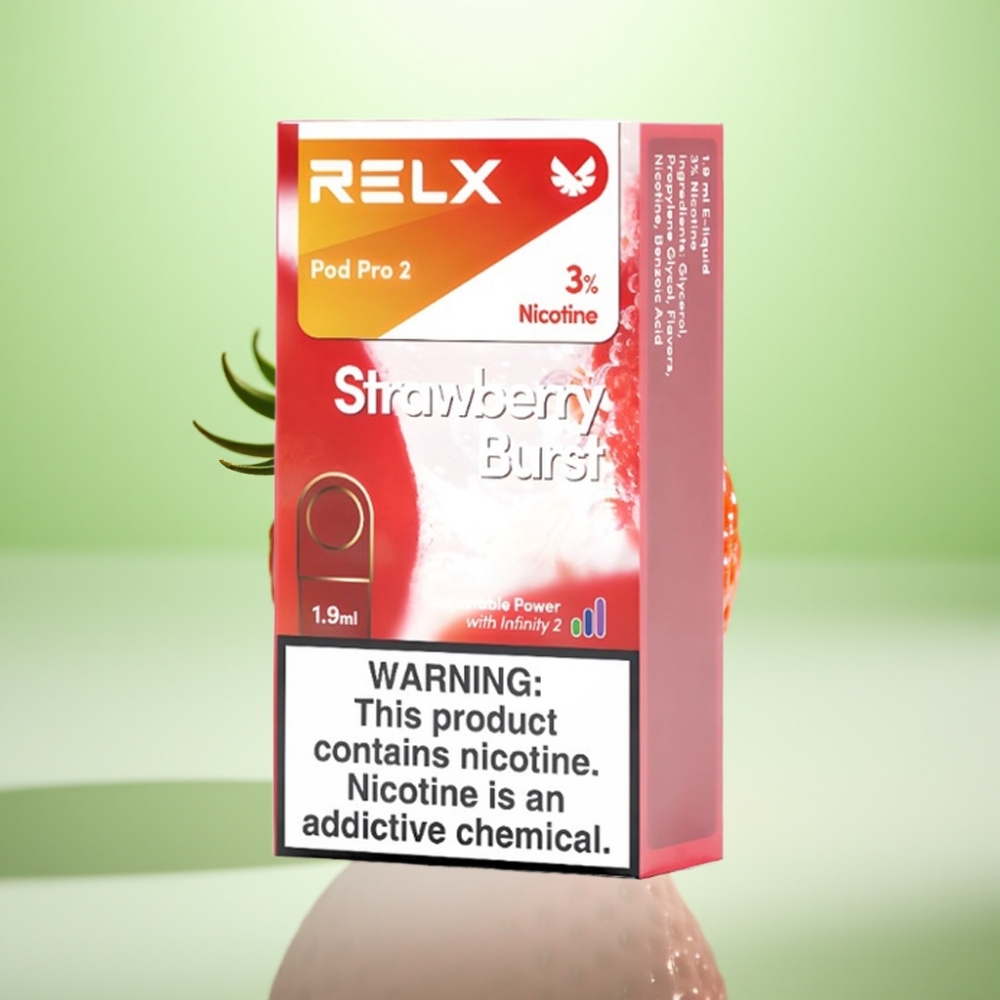 RELX Pod Pro 2 - jagoda, 3% nikotina, 600 puševa, 1.9ml, 3 nivoa napona