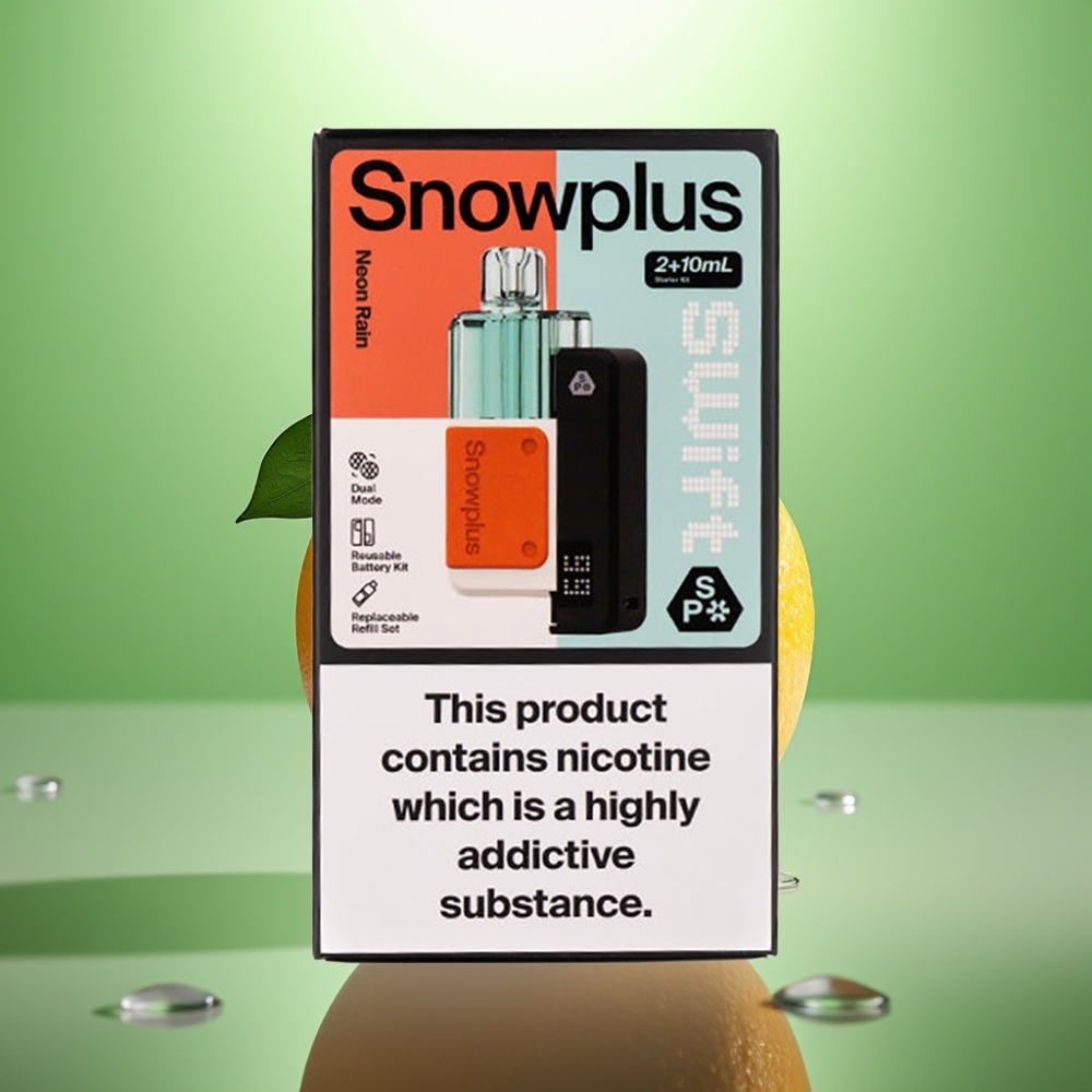 Snowplus Swift 5000 Puffs Prefilled Pod Kit Neon Rain - 1000 mAh, Dual Mesh, 2+10 ml